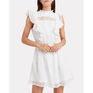 Frame Lace Pintuck Pinafore Dress Blanc M